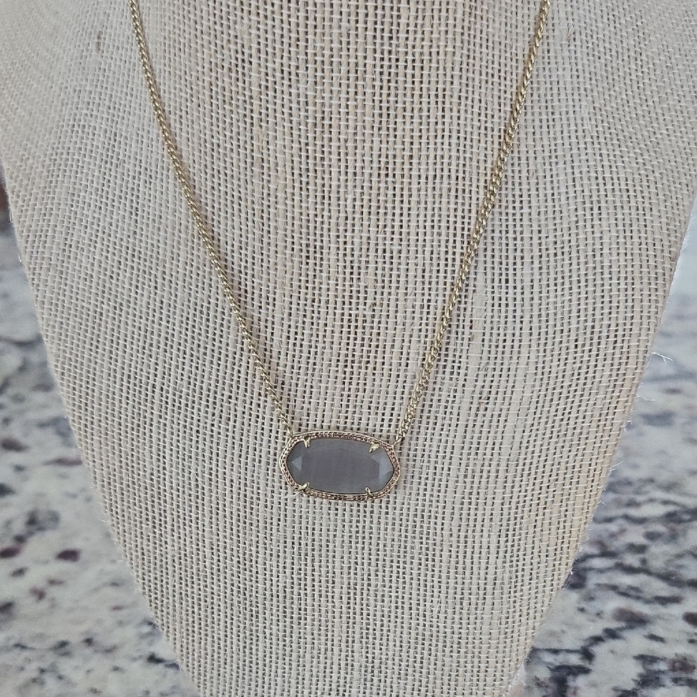 Kendra Scott Grey Catseye Dylan Gold Necklace